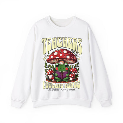 Teachers- Hop into comfort and spread the love with our "Teachers Fueling Minds" sweatshirt!   -Unisex Gift for Teachers-