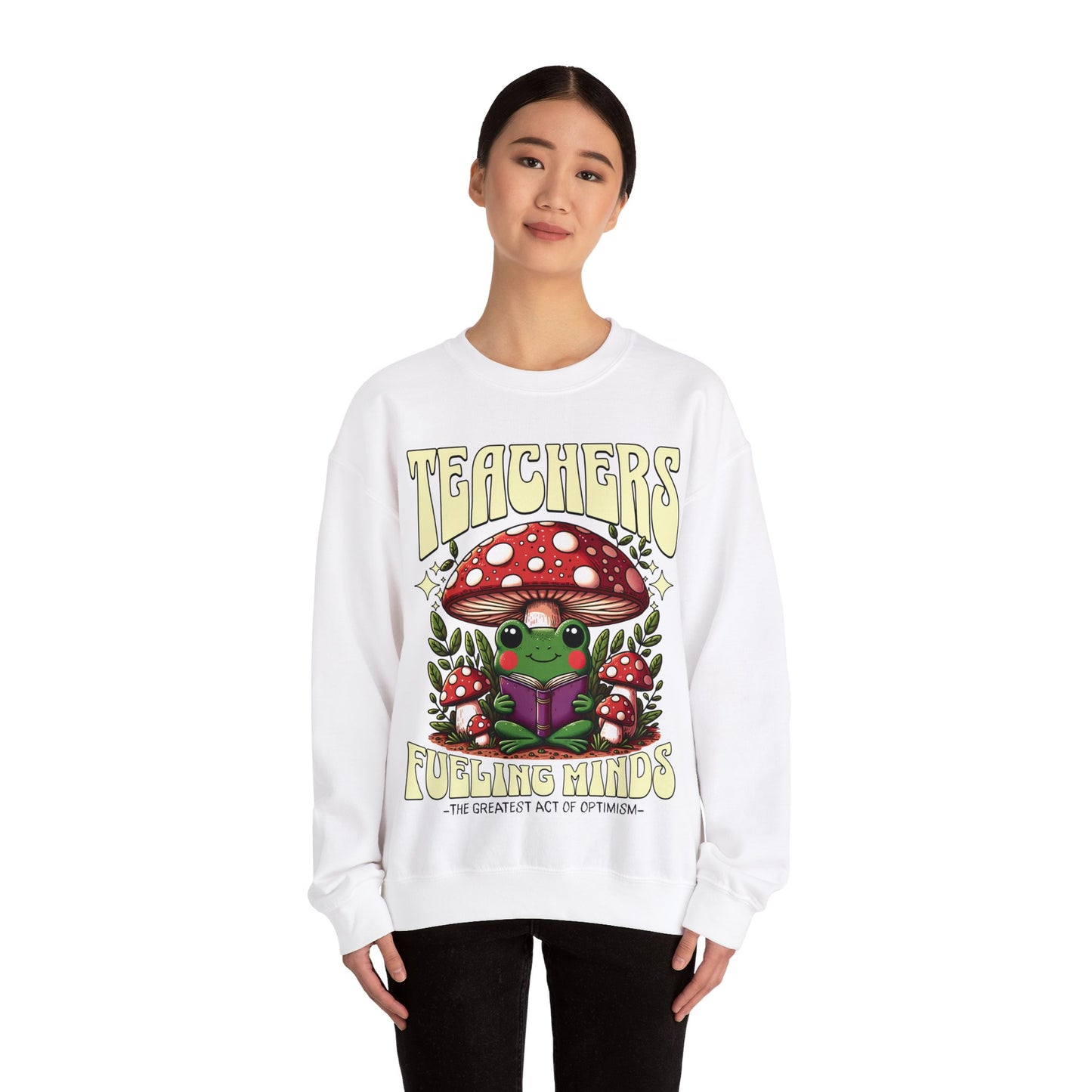 Teachers- Hop into comfort and spread the love with our "Teachers Fueling Minds" sweatshirt!   -Unisex Gift for Teachers-